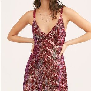 Free people gold rush slip dress